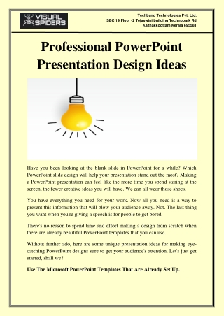 Professional PowerPoint Presentation Design Ideas