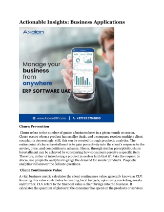Actionable Insights Business Applications