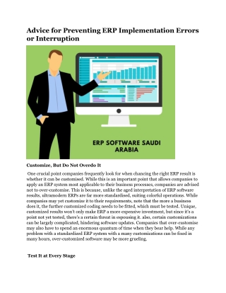 Advice for Preventing ERP Implementation Errors or Interruption