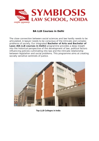 BA LLB Courses in Delhi