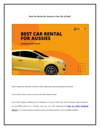 Auckland Airport Car Rental