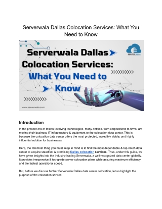 Serverwala Dallas Colocation Services_ What You Need to Know