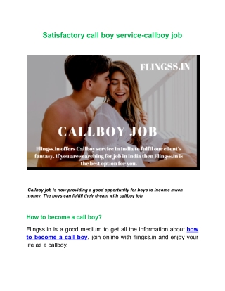 Satisfactory call boy service-callboy job