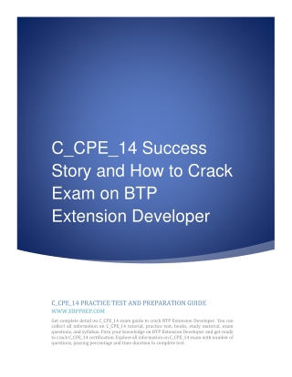 C_CPE_14 Success Story and How to Crack Exam on BTP Extension Developer