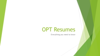 OPT Resumes in USA