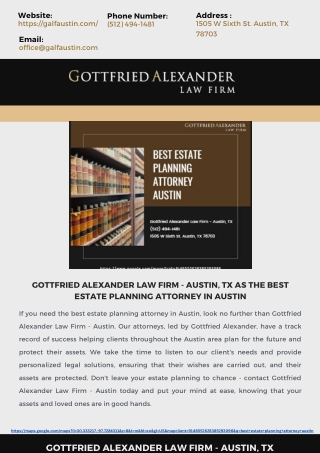 Gottfried Alexander Law Firm - Austin, TX as the best estate planning attorney