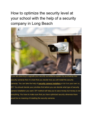 How to optimize the security level at your school with the help of a security company in Long Beach