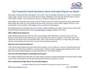 Top Frequently Asked Questions about Overnight Diapers For Adults