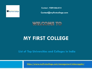 Top MBA  Universities and Colleges in India