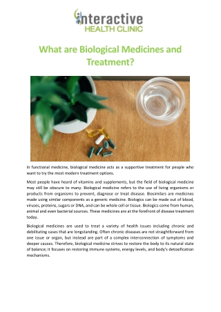 What are Biological Medicines and Treatment