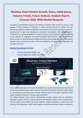 Machine Vision Market Growth