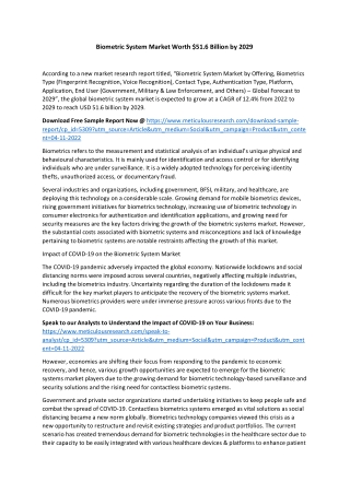 Biometric System Market