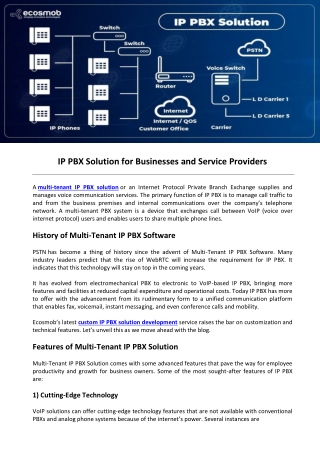 IP PBX Solution For Businesses and Service Providers