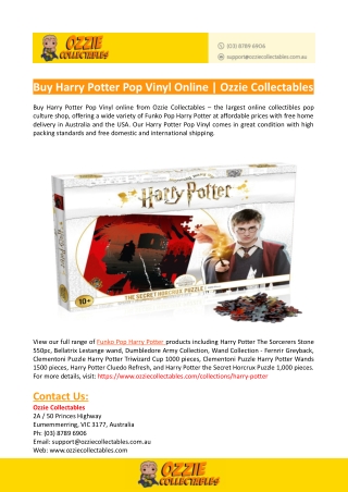 Buy Harry Potter Pop Vinyl Online