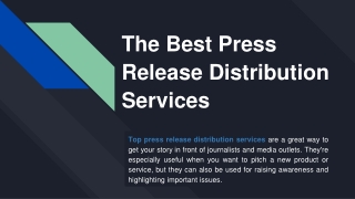 The Best Press Release Distribution Services