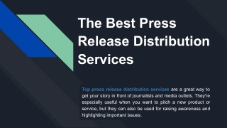 The Best Press Release Distribution Services