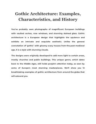 Gothic Architecture Examples, Characteristics, and History