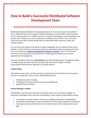 How to Build and Maintain Software Development Team