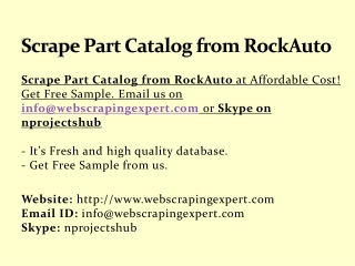 Scrape Part Catalog from RockAuto