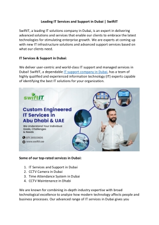 IT Support Services in Abu Dhabi - Swiftit.ae