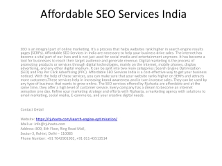 Affordable SEO Services India