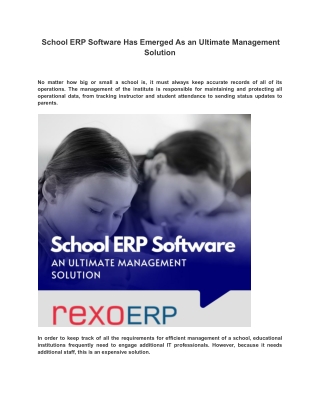 School ERP Software Has Emerged As an Ultimate Management Solution