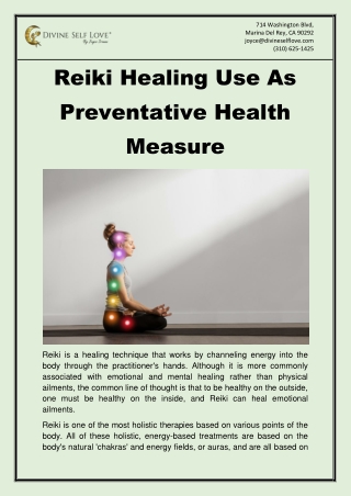 Reiki Healing Use As Preventative Health Measure