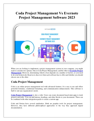 Coda Project Management vs Evernote Project Management Software 2023