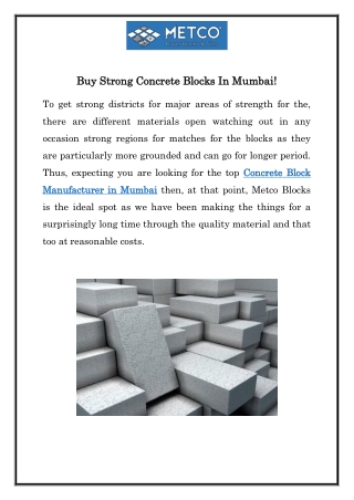 Buy Strong Concrete Blocks In Mumbai