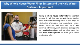 Why Whole House Water Filter System and the Halo Water System is Important