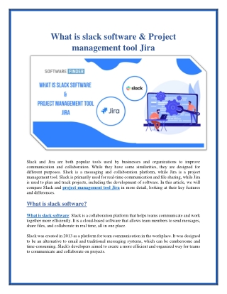 What is slack software & Project management tool Jira