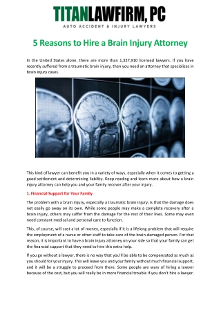 5 Reasons to Hire a Brain Injury Attorney