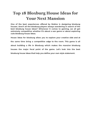 Top 18 Bloxburg House Ideas for Your Next Mansion