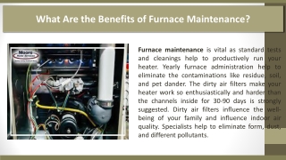 What Are the Benefits of Furnace Maintenance