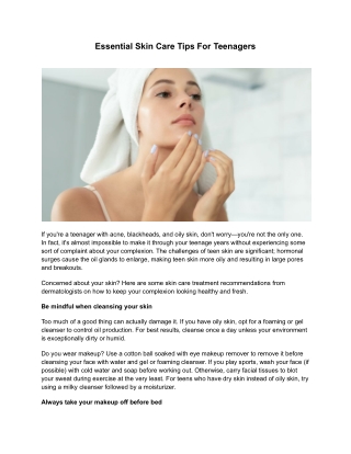 Essential Skin Care Tips For Teenagers - DMKSkincare