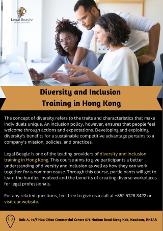 Diversity and Inclusion Training in Hong Kong