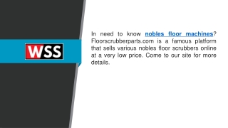 Nobles Floor Machines   Floorscrubberparts.com