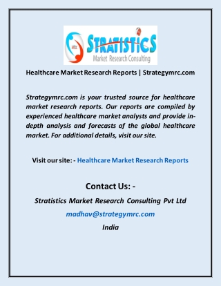 Healthcare Market Research Reports | Strategymrc.com