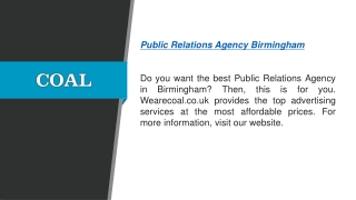 Public Relations Agency Birmingham  Wearecoal.co.uk