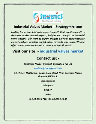 Industrial Valves Market | Strategymrc.com