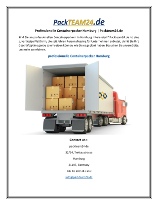 Professionelle Containerpacker Hamburg  Packteam24.de