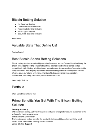 Bitcoin Betting Solution