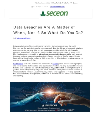 Data Breaches Are A Matter of When, Not If. So What Do You Do_ - Seceon