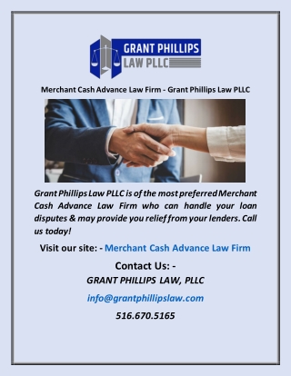 Merchant Cash Advance Law Firm - Grant Phillips Law PLLC