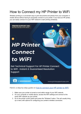 How to Connect my HP Printer to WiFi