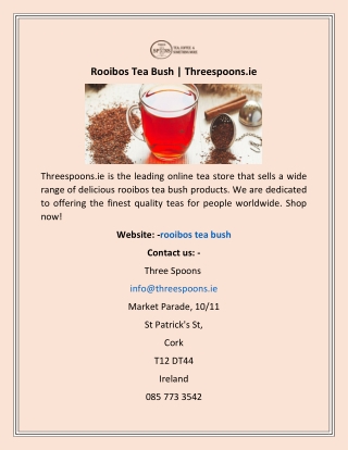 Rooibos Tea Bush | Threespoons.ie