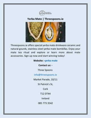 Yerba Mate | Threespoons.ie