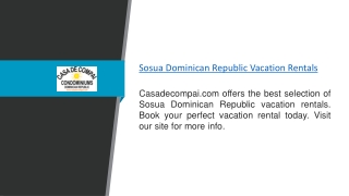Sosua Dominican Republic Vacation Rentals  Casadecompai.com