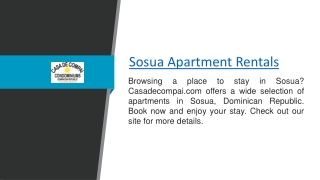 Sosua Apartment Rentals  Casadecompai