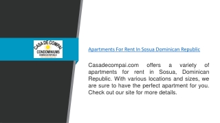 Apartments For Rent In Sosua Dominican Republic  Casadecompai.com